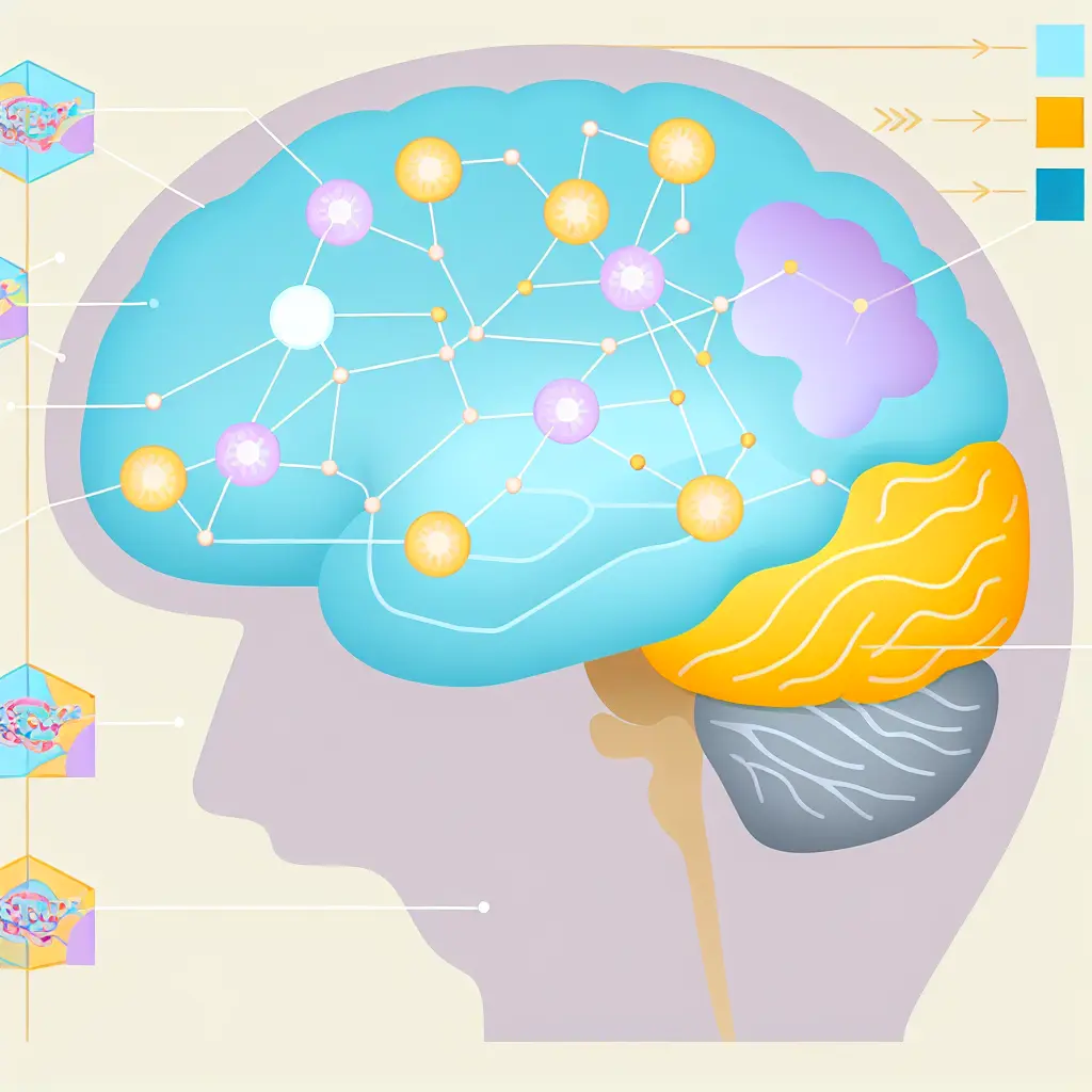 Illustrazione dei meccanismi cerebrali della dipendenza da nicotina e rilascio di dopamina