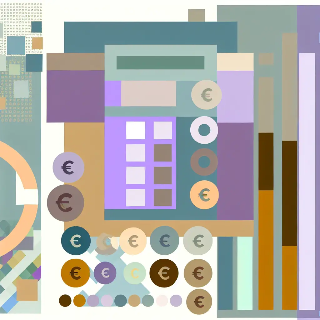 Illustrazione del calcolo dei costi delle sigarette con calcolatrice e monete