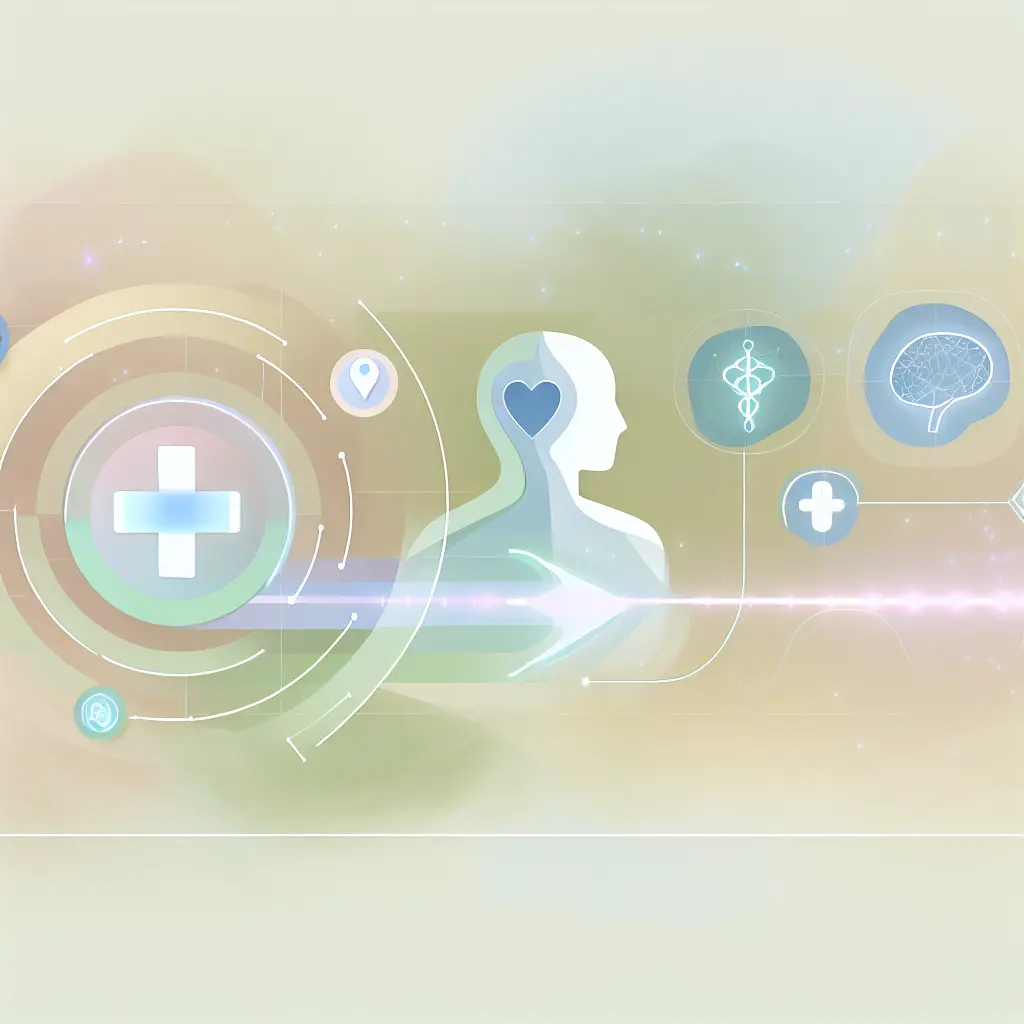 Visione futuristica dell'innovazione nella salute digitale e benessere attraverso l'AI
