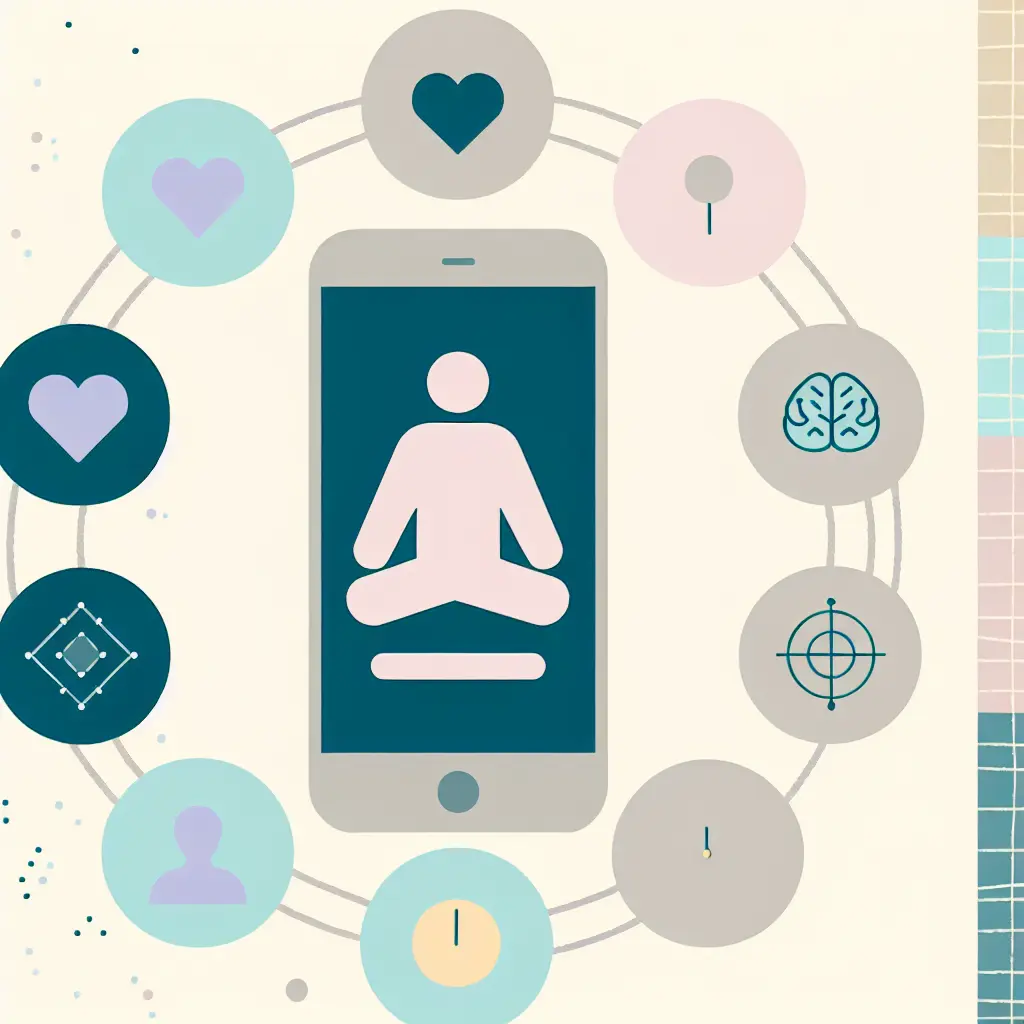 Persona che pratica benessere digitale con smartphone mostrando app per salute olistica e prevenzione per una vita equilibrata