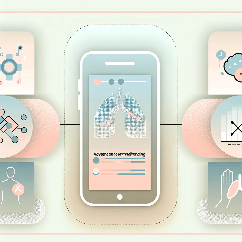 App con intelligenza artificiale per smettere di fumare su smartphone con icone di monitoraggio salute e tecnologia AI