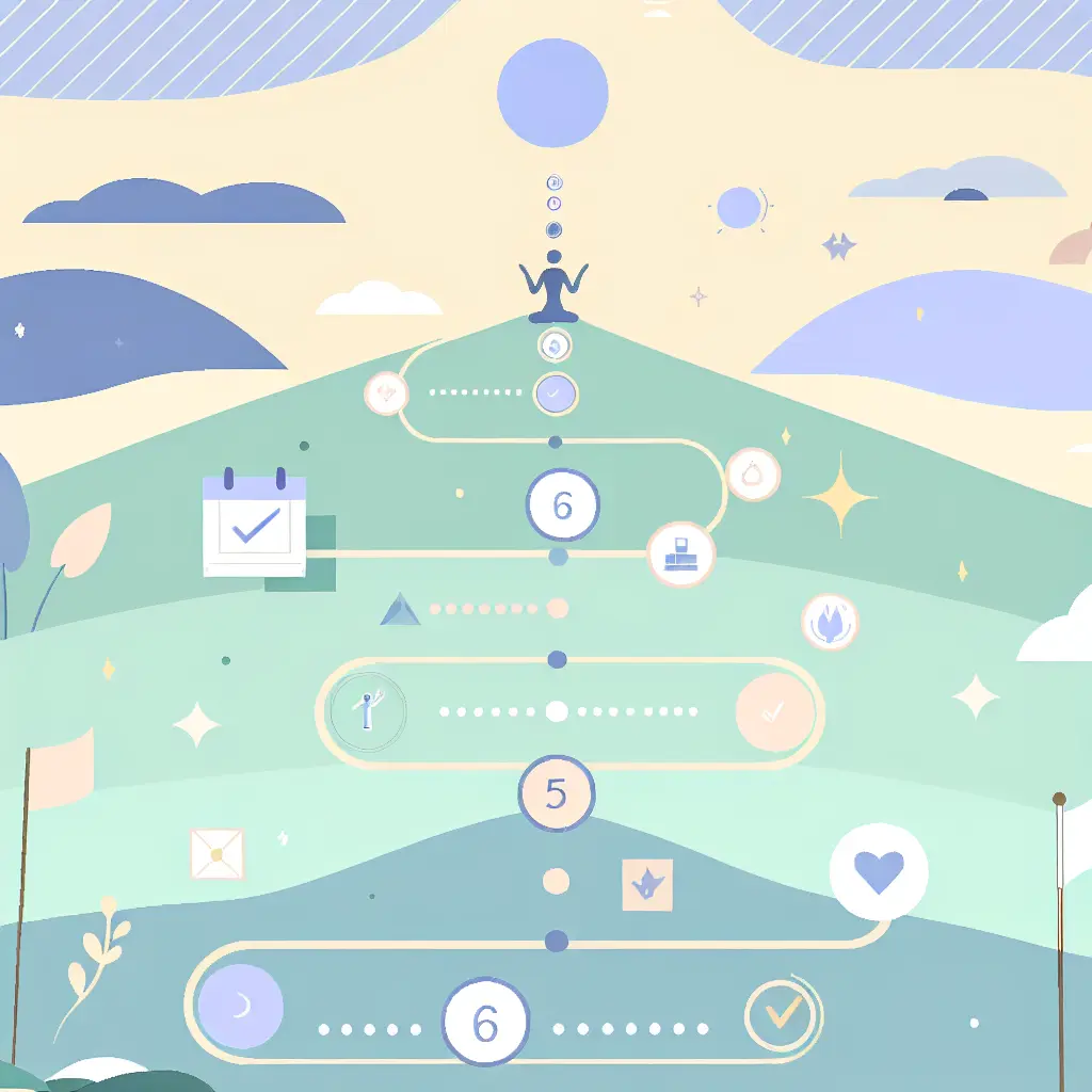 Percorso progressivo verso il successo: ogni passo della riduzione graduale del fumo visualizzato come un viaggio