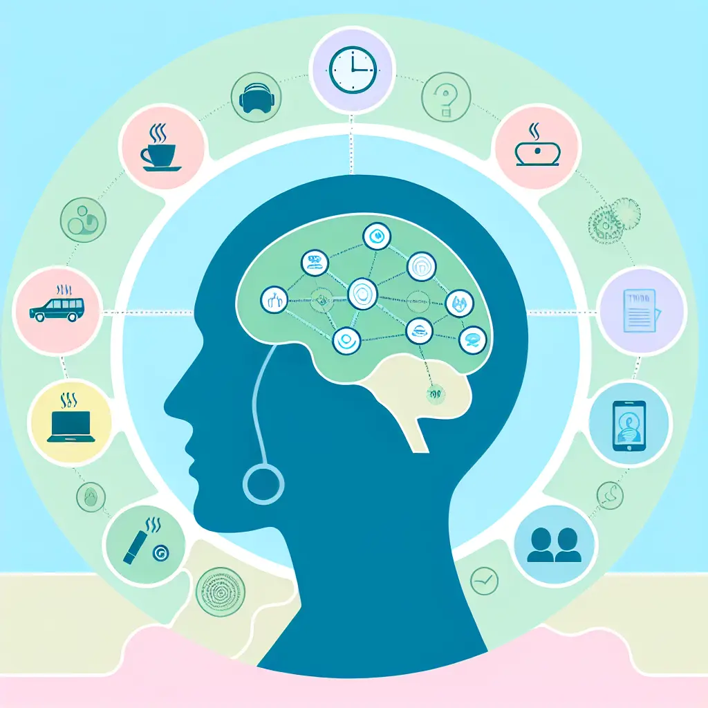 Mappa mentale che illustra i diversi trigger emotivi e comportamentali collegati al fumo