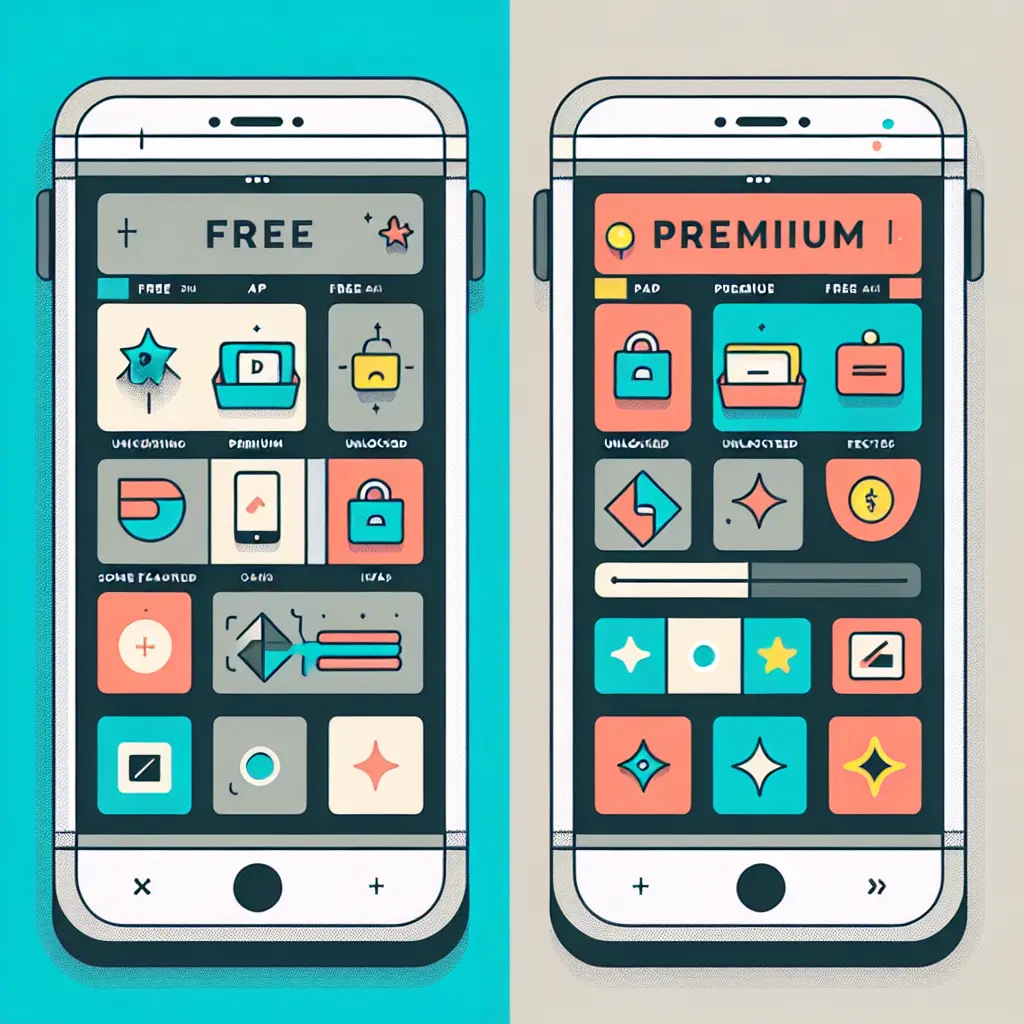 Confronto visivo tra versione gratuita e premium di un'app anti-fumo