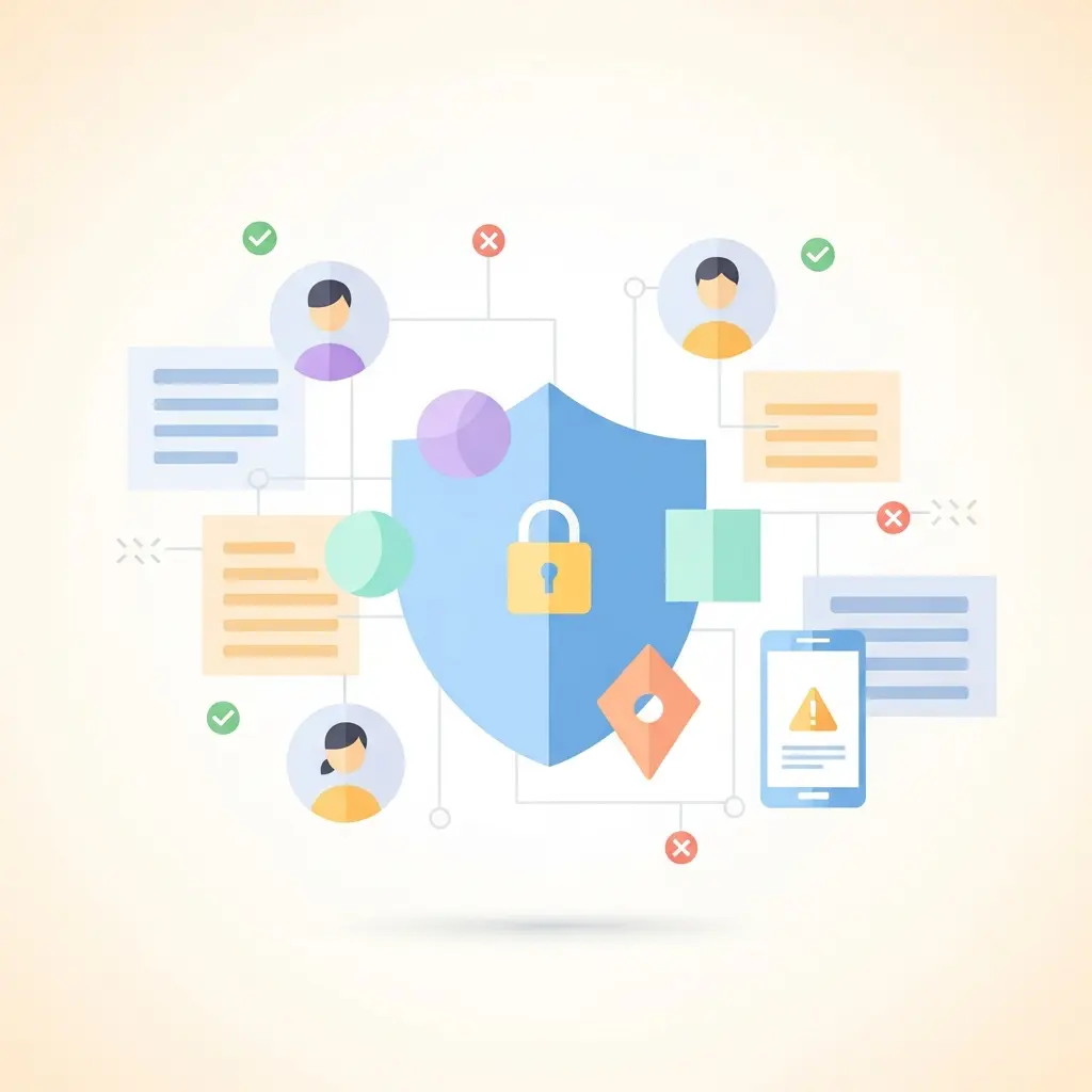 Illustrazione concettuale della protezione dei dati e della privacy nelle app di salute digitale