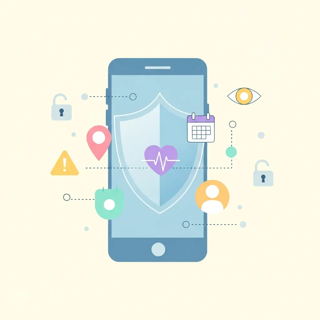 Rappresentazione della privacy e sicurezza dei dati nelle app per la salute