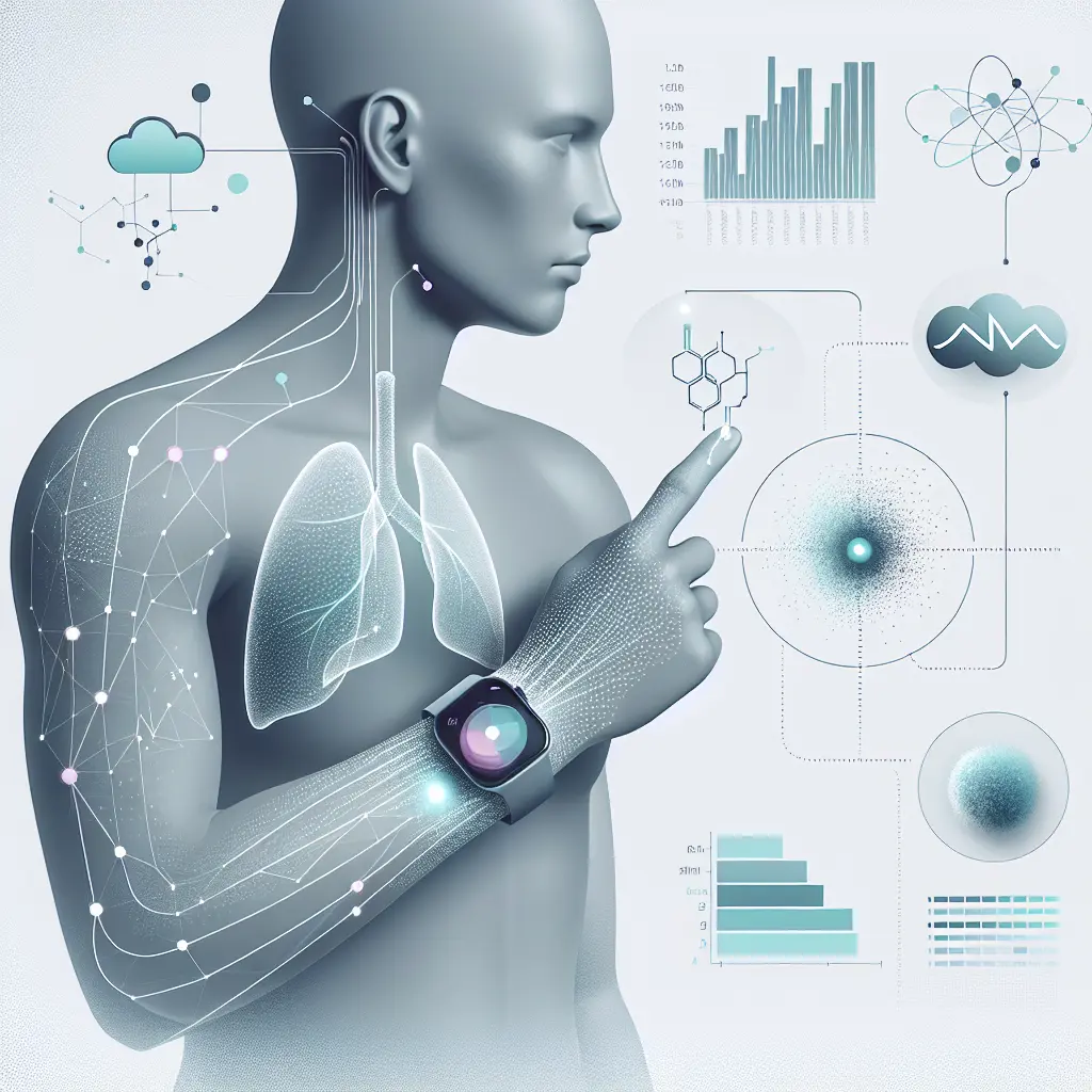 Tecnologia wearable futuristica alimentata dall'AI per il monitoraggio della salute e la cessazione del fumo