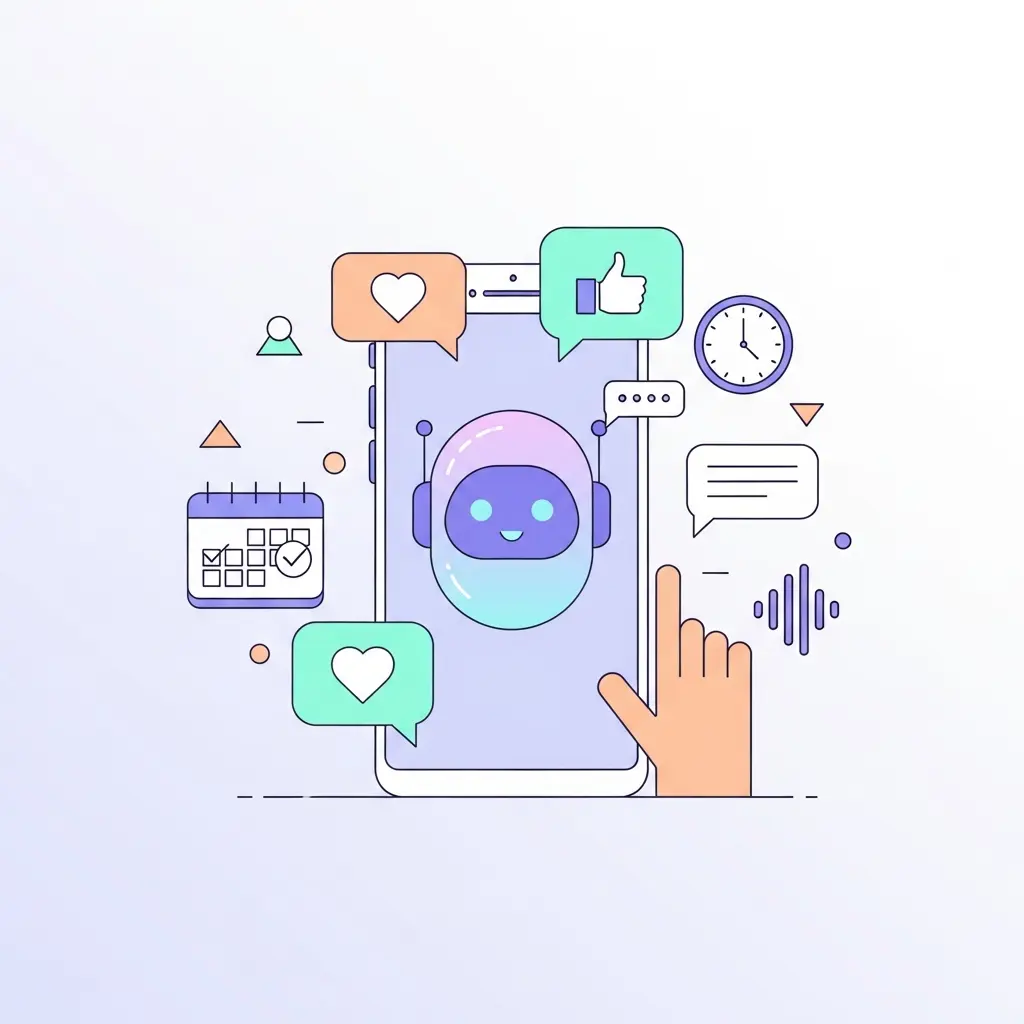 Illustrazione dell'intelligenza artificiale che supporta gli utenti nel percorso per smettere di fumare attraverso coaching digitale personalizzato