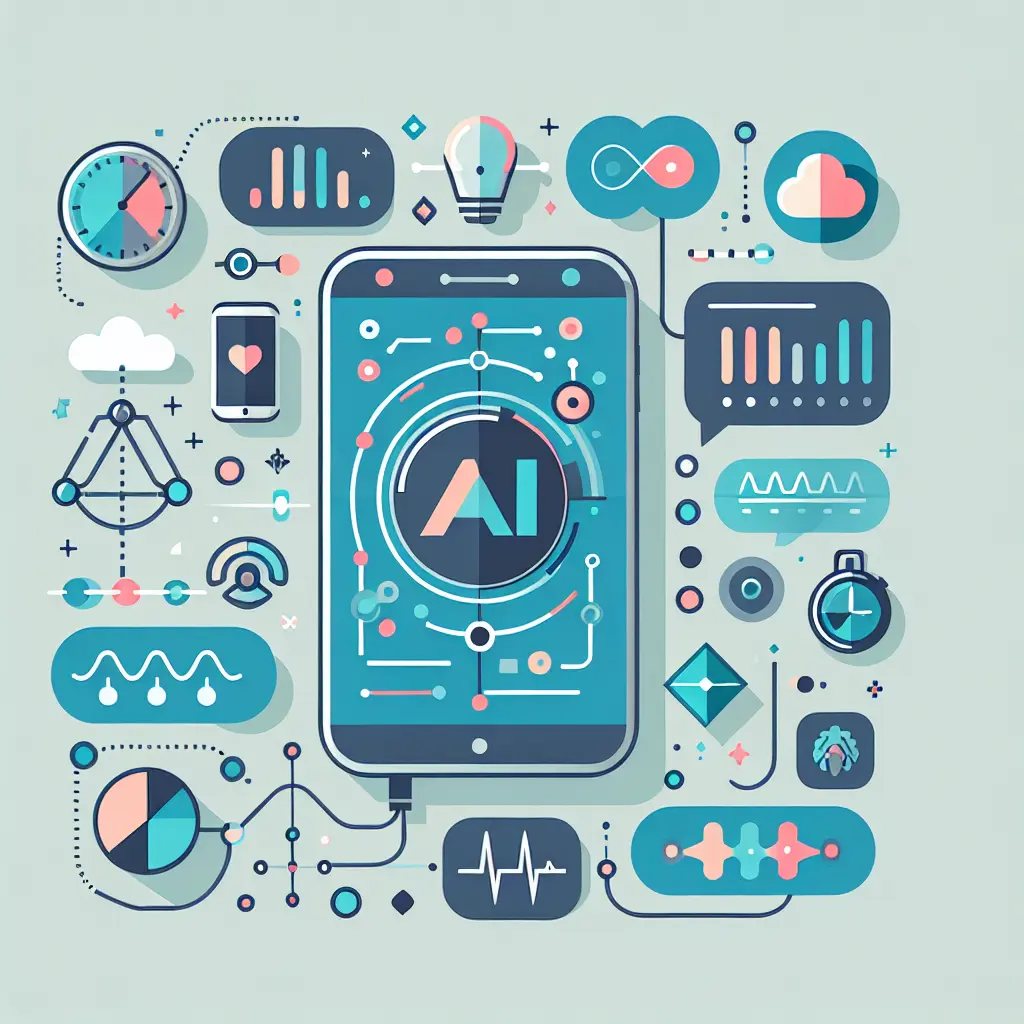 Rappresentazione futuristica dell'intelligenza artificiale applicata alle app per smettere di fumare con elementi predittivi e personalizzati