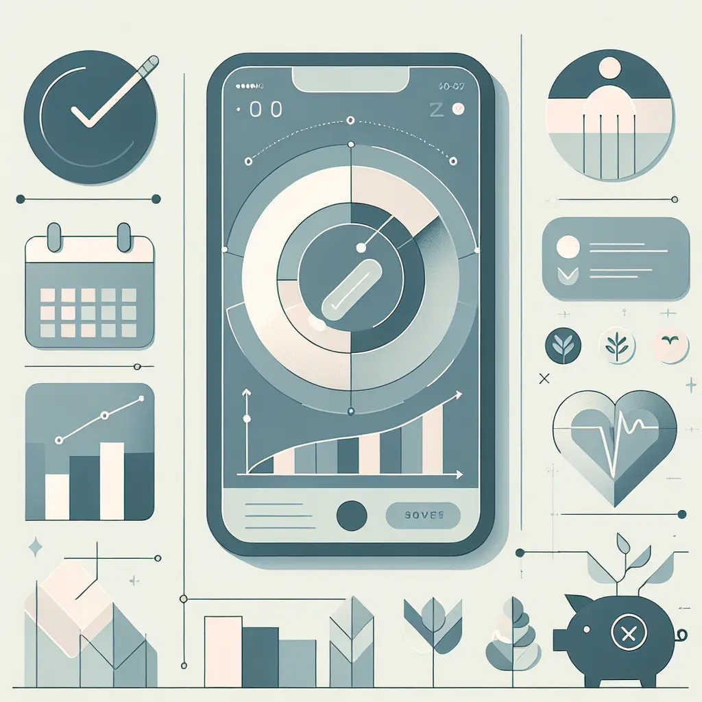 Smartphone che mostra app gratuite per smettere di fumare con grafici di progresso e funzionalità di supporto digitale