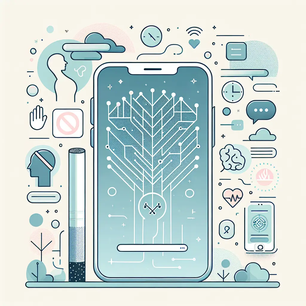 Smartphone con app di intelligenza artificiale per smettere di fumare con grafici e monitoraggio personalizzato