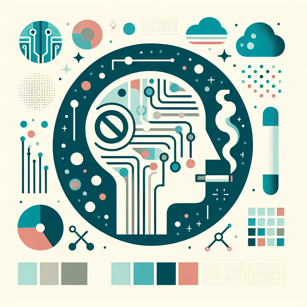 Intelligenza artificiale per smettere di fumare - persona che usa app AI su smartphone per la cessazione del fumo