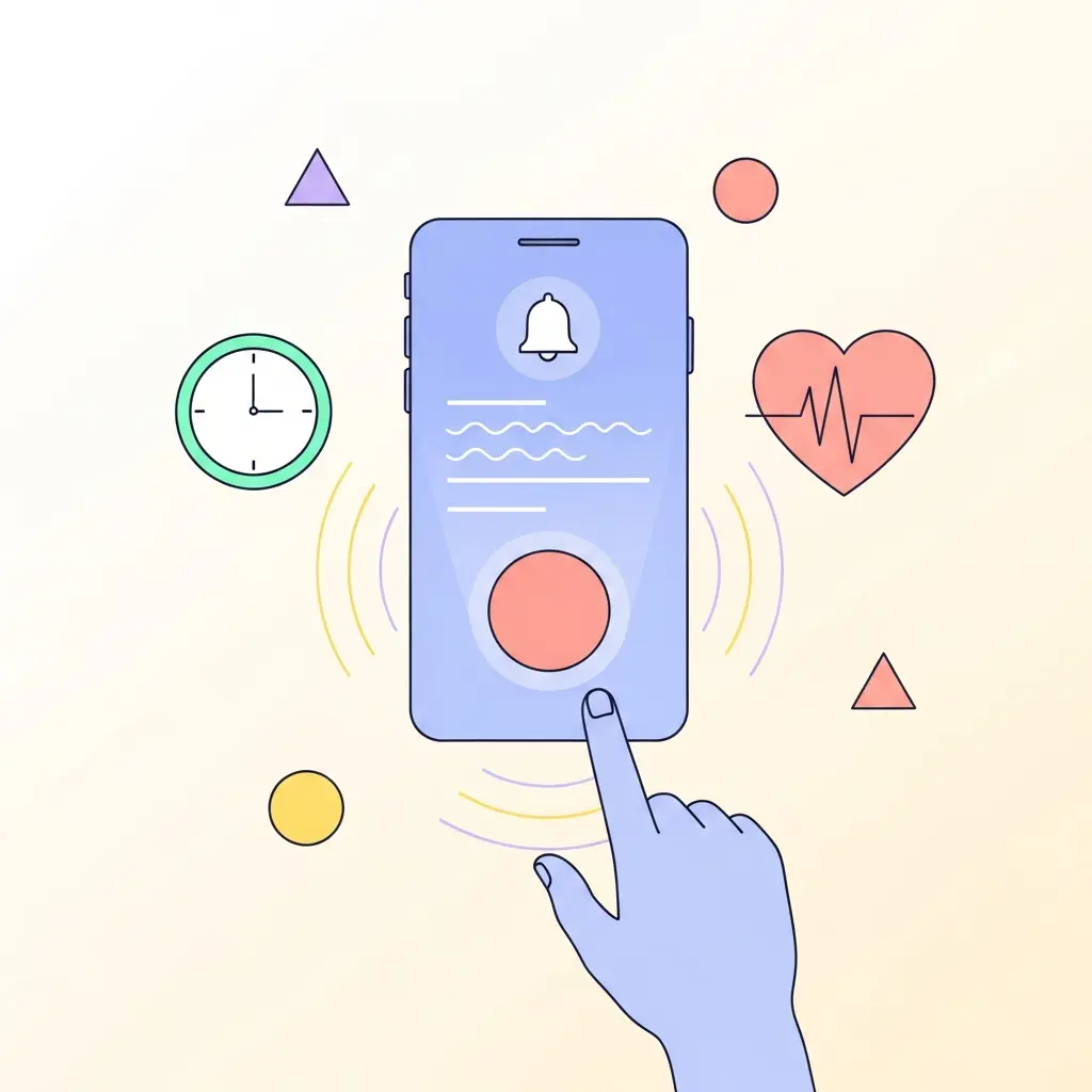 Notifica predittiva su smartphone che avvisa di un momento critico imminente