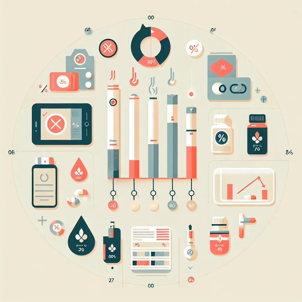 Confronto visivo dei bassi tassi di successo dei metodi tradizionali per smettere di fumare